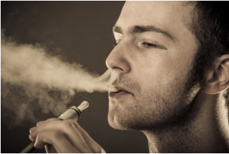 Picture showing how a person vaping.