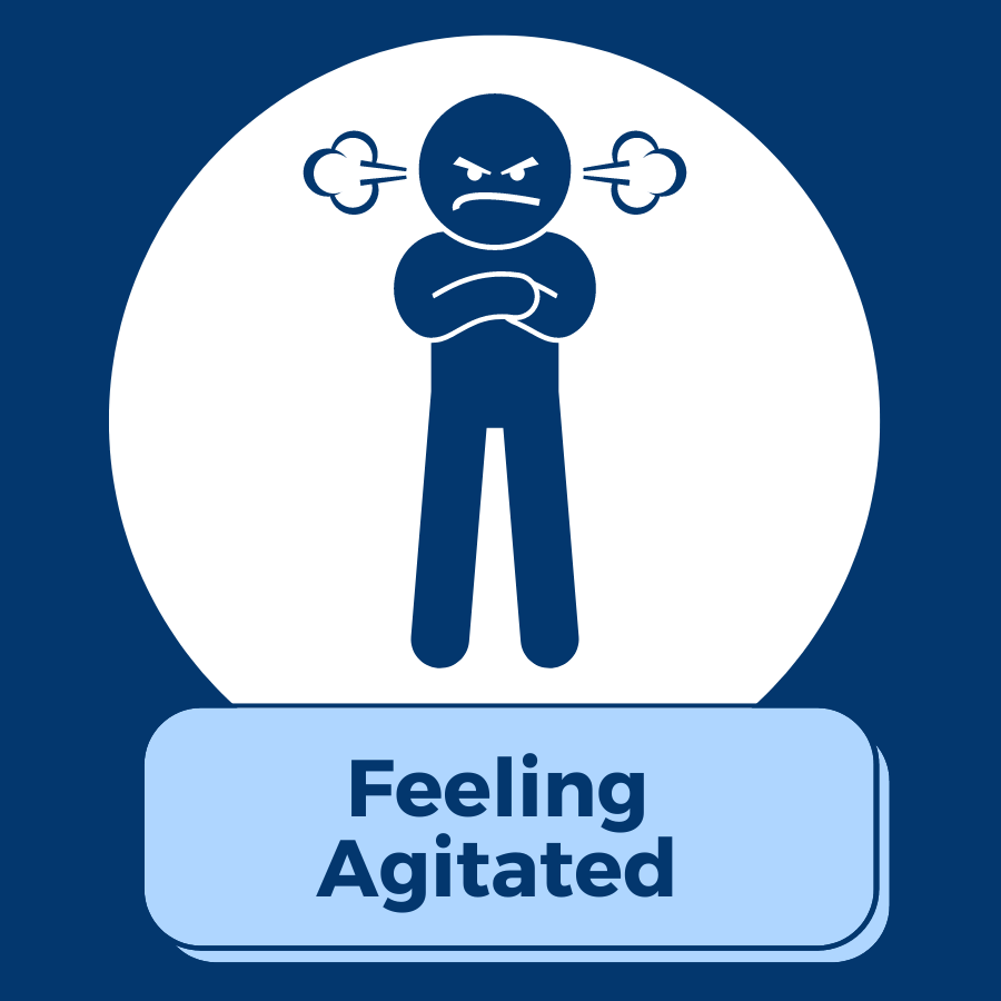 Icon of a person blowing steam out of their ears