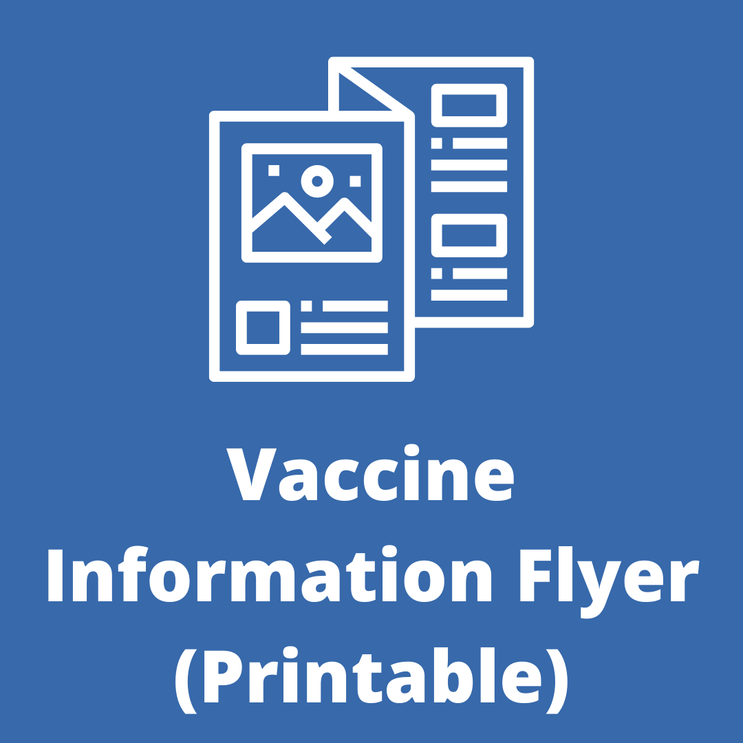 Vaccine Information Flyer Icon, leads to pdf